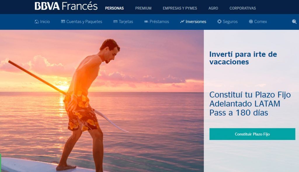 Plazo fijo BBVA Banco Francés para sumar millas