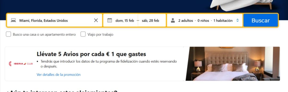 captura del micrositio de iberia en booking con promocion de avios black friday