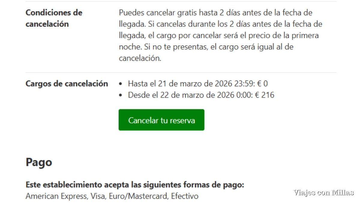 opciones para cancelar una reserva en Booking sin que te cobren